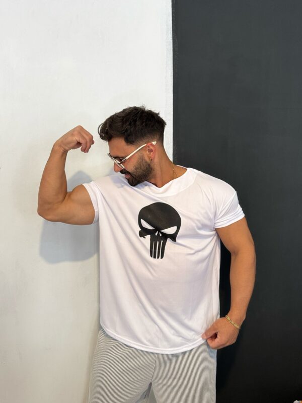 Punisher Baskılı Kollar Dar  Hafif  T-shirt