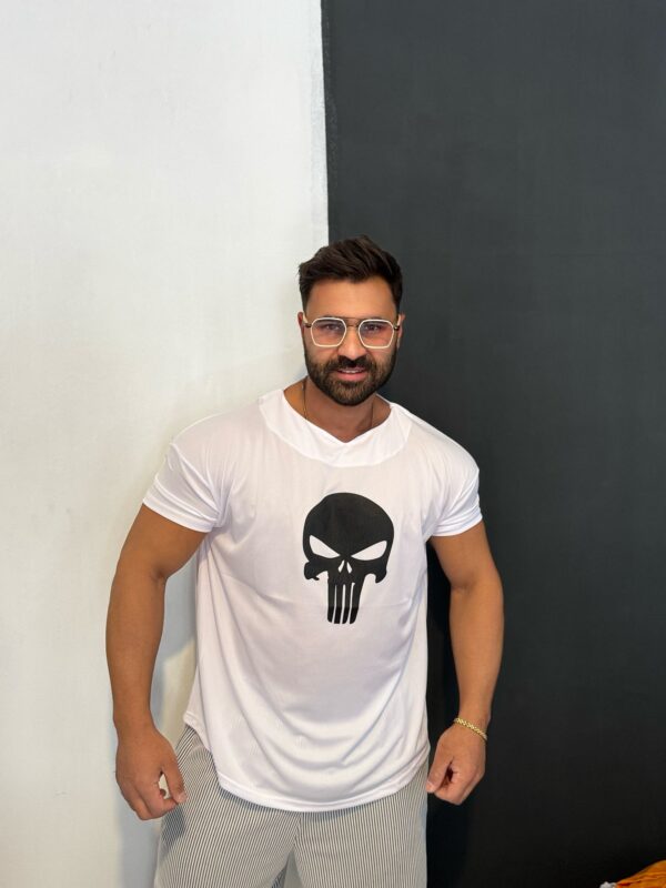 Punisher Baskılı Kollar Dar  Hafif  T-shirt - Görsel 3
