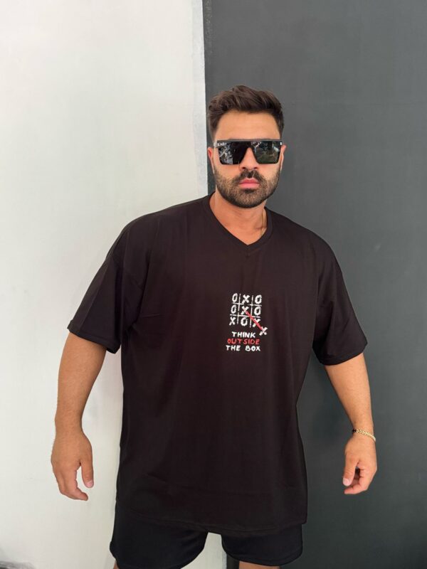 XO  Baskılı 100% Pamuk  Oversize T-shirt - Görsel 2