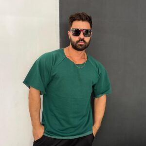 Açık Bisiklet Yaka Oversize T-shirt