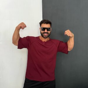 Açık Bisiklet Yaka Oversize T-shirt