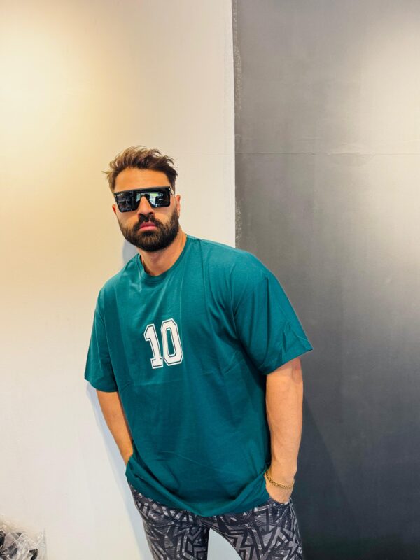 10 Numara Baskılı Oversize 100% Pamuk T-shirt