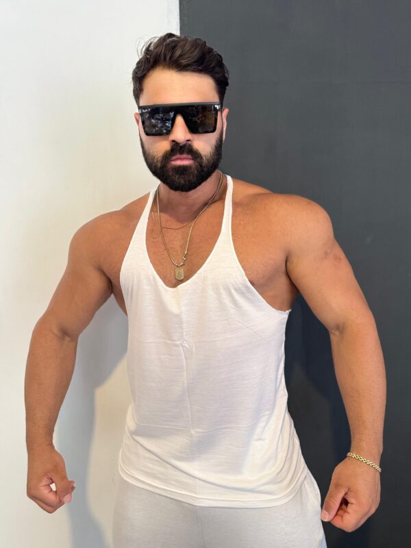 Yırtık Model Beyaz Penye Atlet