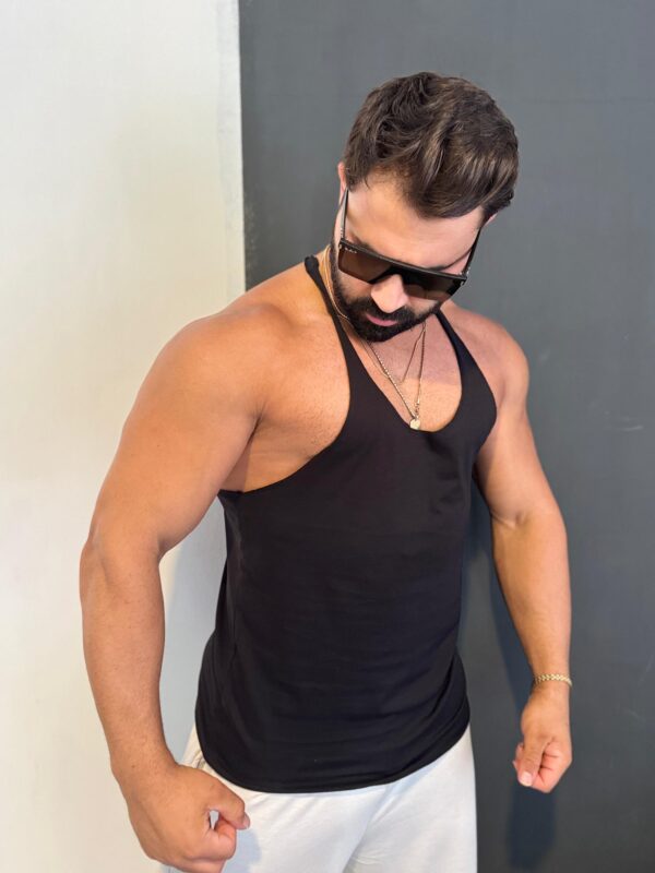 Yırtık Model Siyah Penye Atlet - Görsel 2