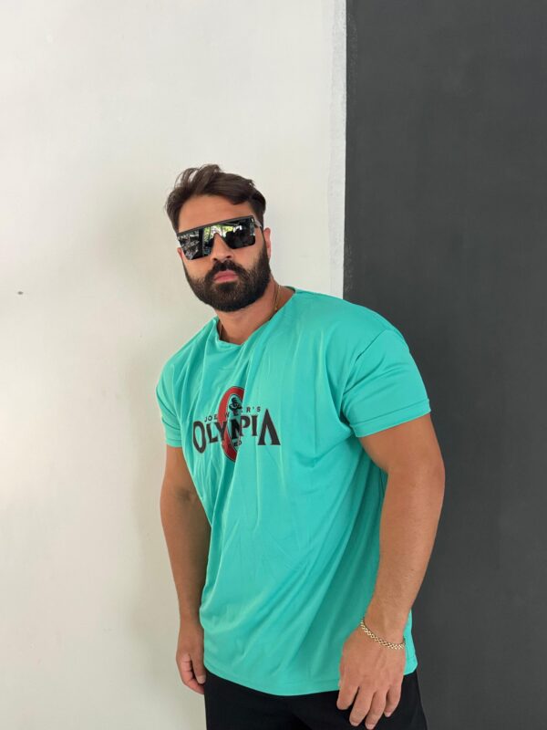 OLYMPİA Baskılı Kollar Dar Haif T-shirt - Görsel 2
