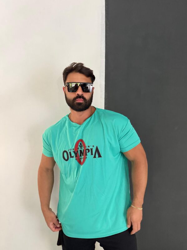 OLYMPİA Baskılı Kollar Dar Haif T-shirt - Görsel 3