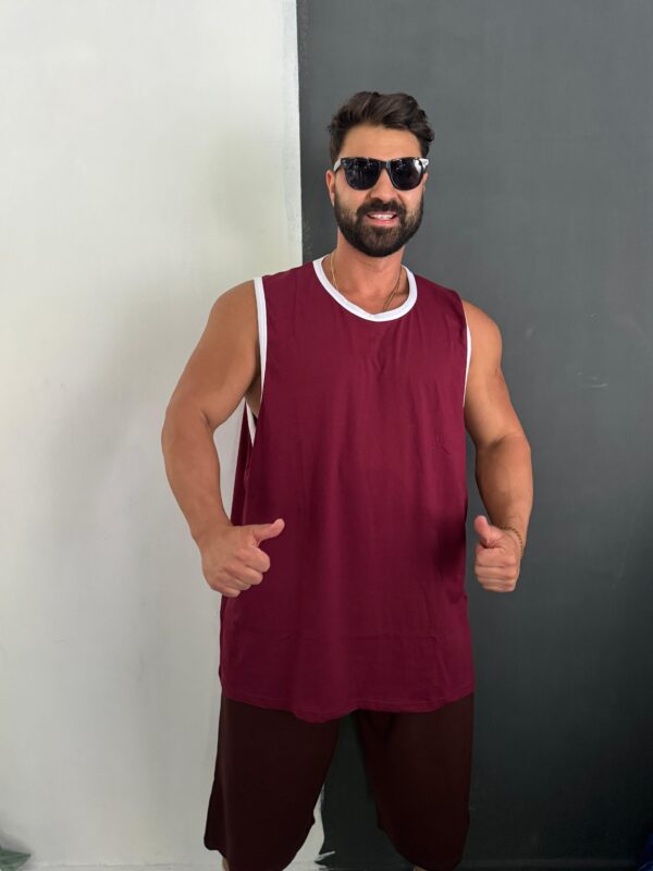 Bordo Atlet Baskısız Battal Beden Penye - Görsel 2