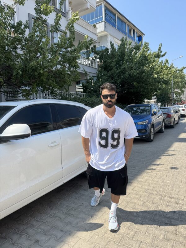 99 Numara Battal V Yaka Tişört - Görsel 2