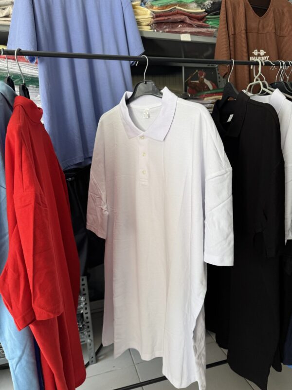 Polo Yaka Battal Beden Premium Beyaz Tişört