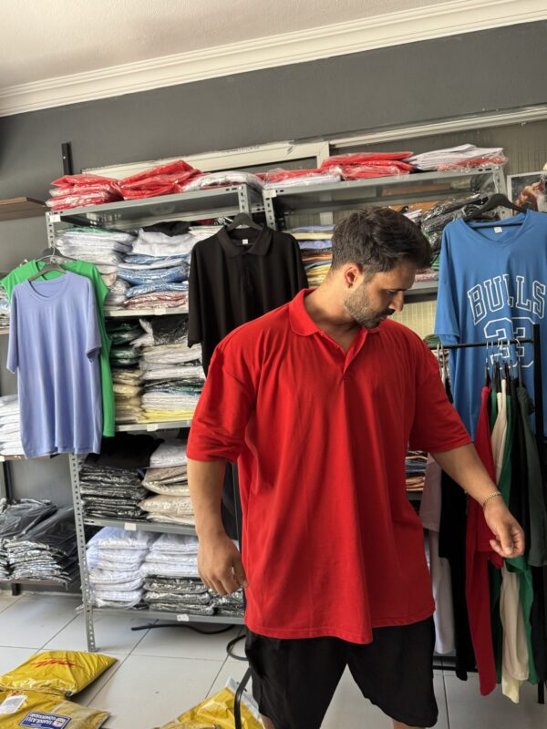 Battal Polo Yaka Büyük Beden Kırmızı Premium Kalite - Görsel 2