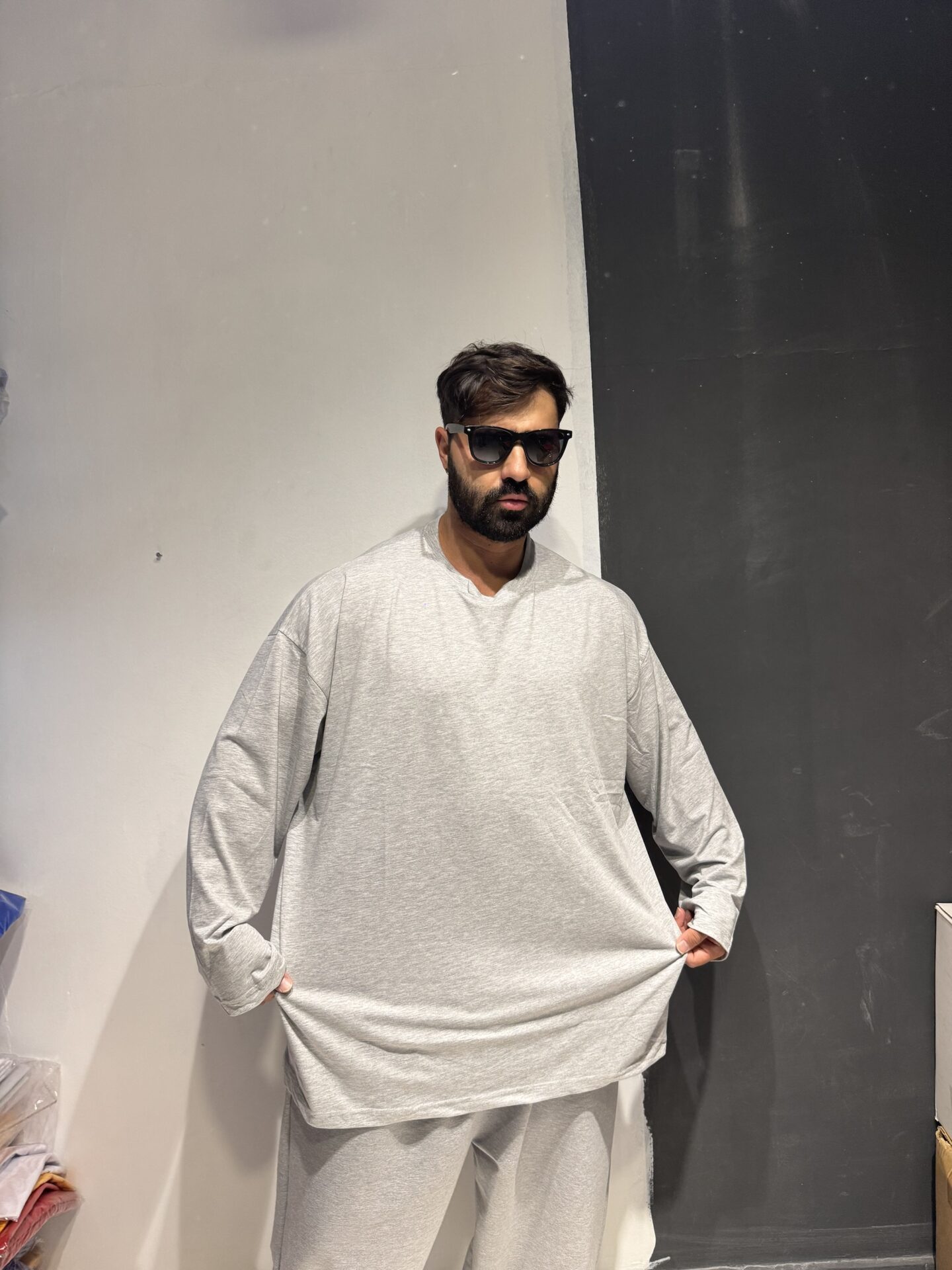 Uzun Kol Gri Takım Basic Battal - Görsel 6