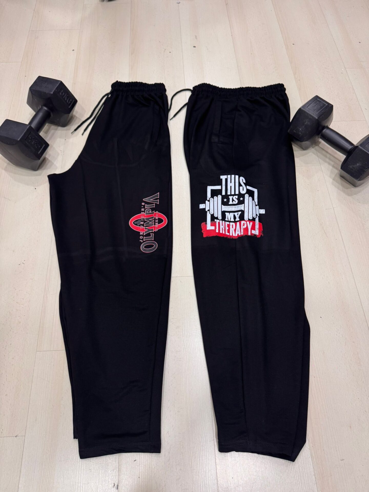 Olympia Baskılı Siyah Spor Eşofman Alt Çift Derin Cepli Esnek Ve Oversize Kesim - Görsel 4