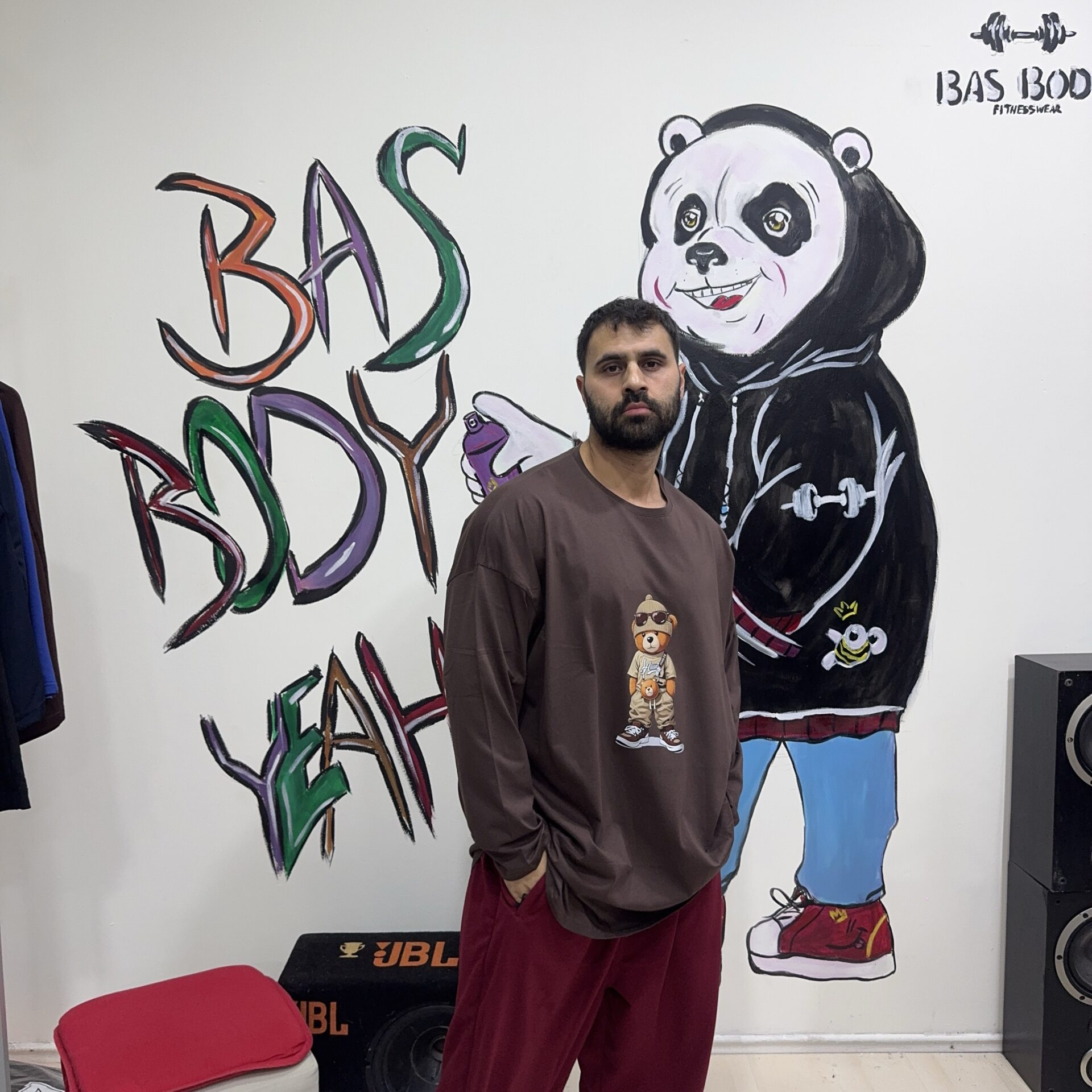 Kahverengi Ayıcık Desenli Uzun Kol Büyük Beden Tişört - Görsel 3