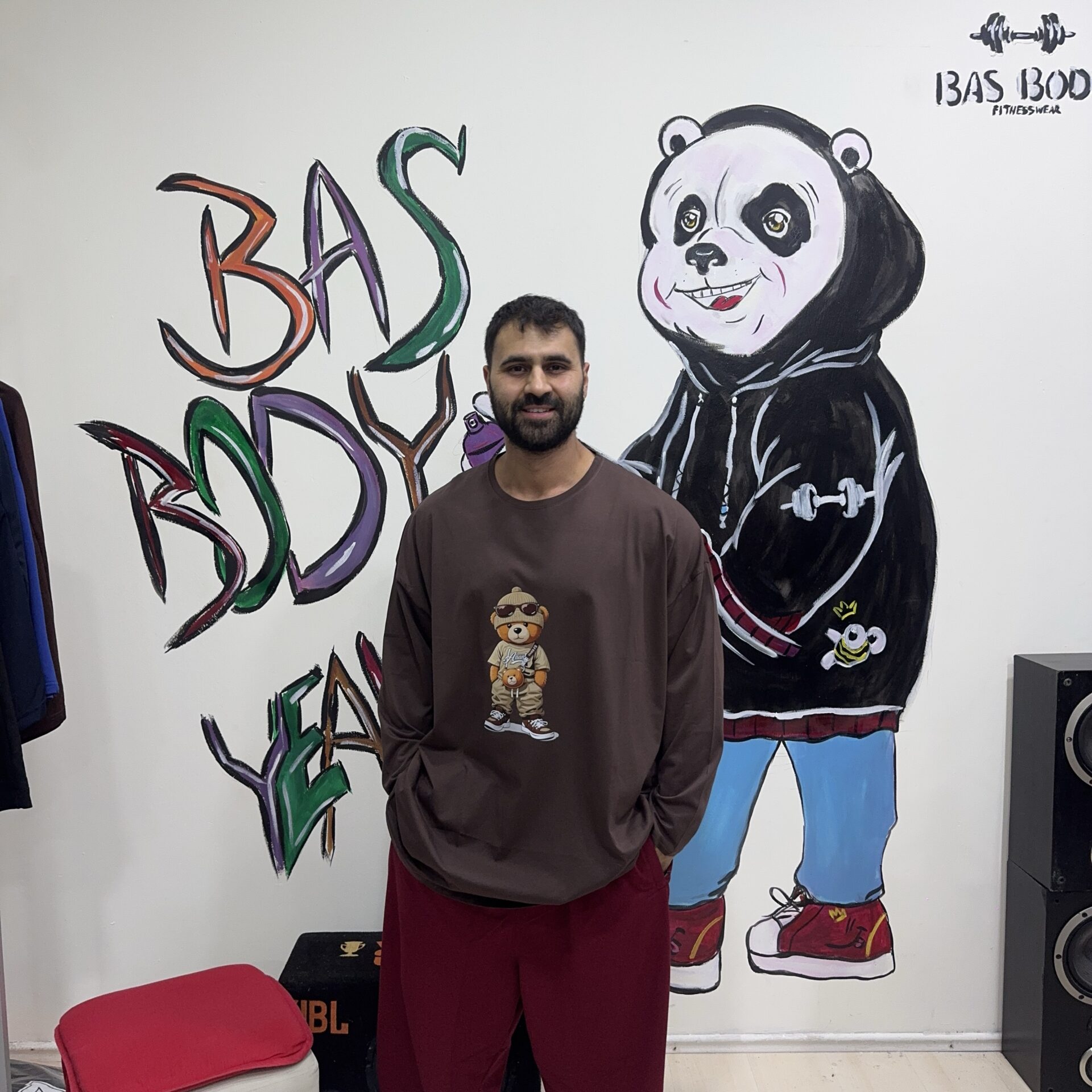 Kahverengi Ayıcık Desenli Uzun Kol Büyük Beden Tişört - Görsel 4