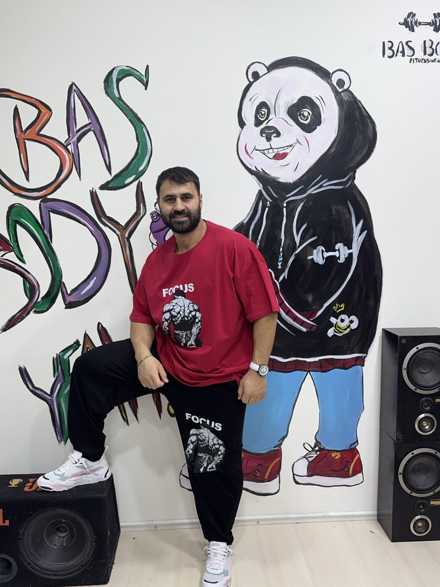 Focus Baskılı Motivasyonu Yüksek Siyah Esnek Çift Derin Cepli Siyah Eşofman Alt - Görsel 3