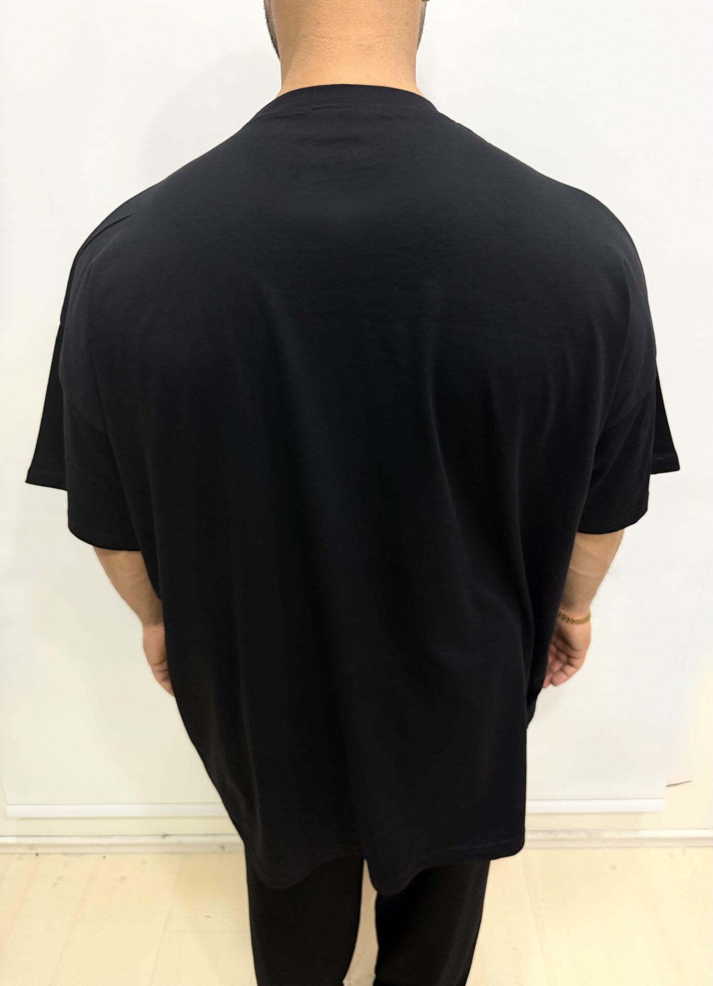 Sıfır 0 Baskılı Siyah Oversize Kısa Kol Büyük Beden Tişört - Görsel 3