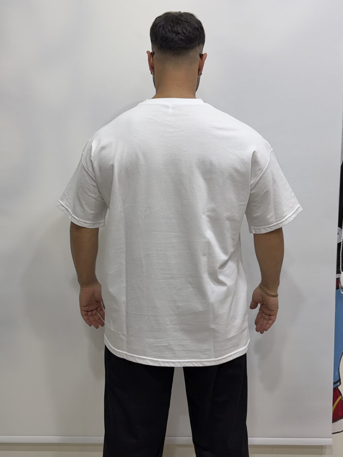 Mickey Mouse Baskılı Beyaz Büyük Beden Bisiklet Yaka Kısa Kollu Tişört %100 Pamuk - Görsel 4