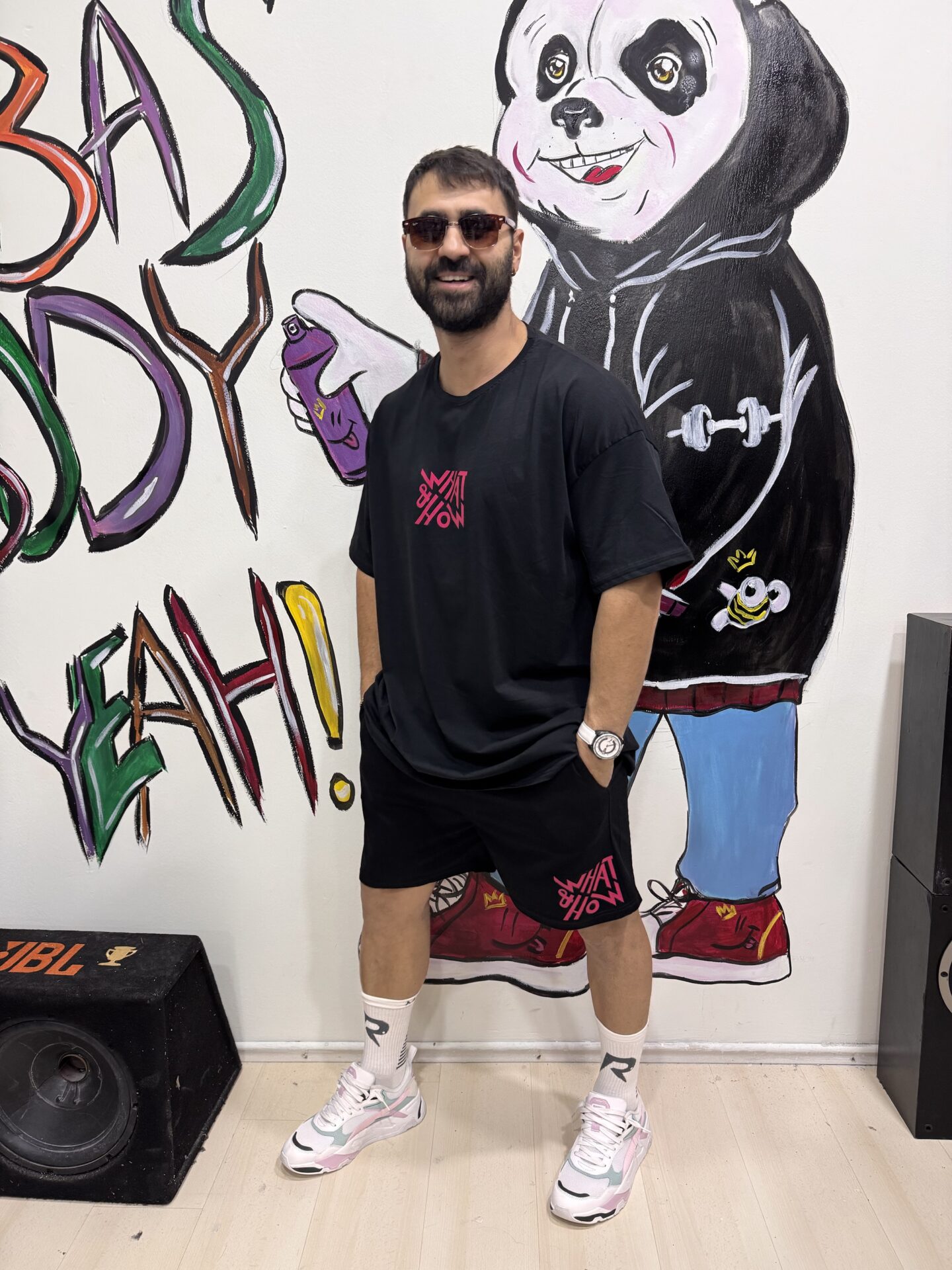 Siyah How /What Baskılı Tarz Spor Ve Günlük Şort Esnek Ve Derin Cepli - Görsel 5