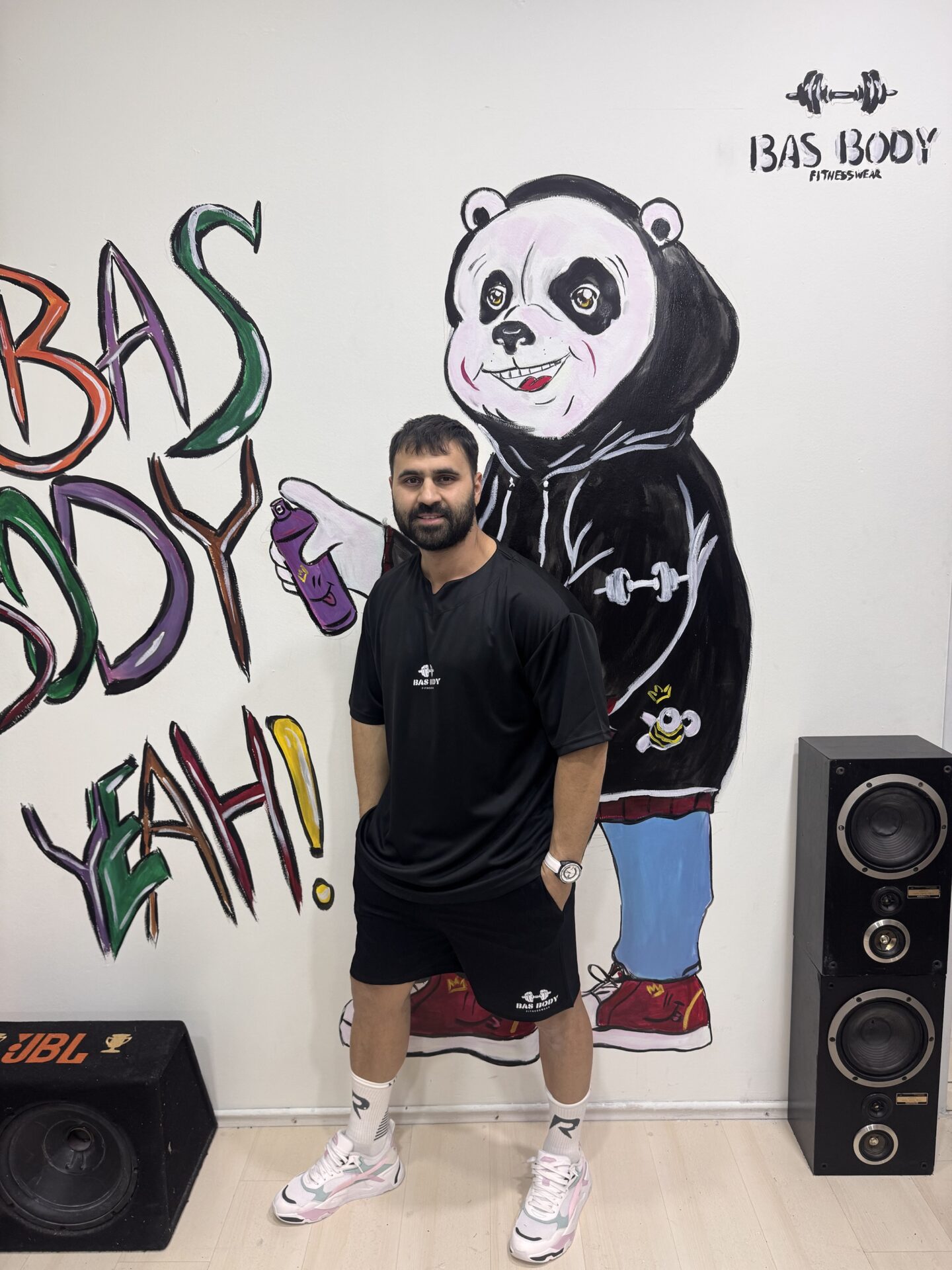 Siyah Delikli Kumaş Bas Body Baskılı RelaxX Model Oversize Tişört - Görsel 3