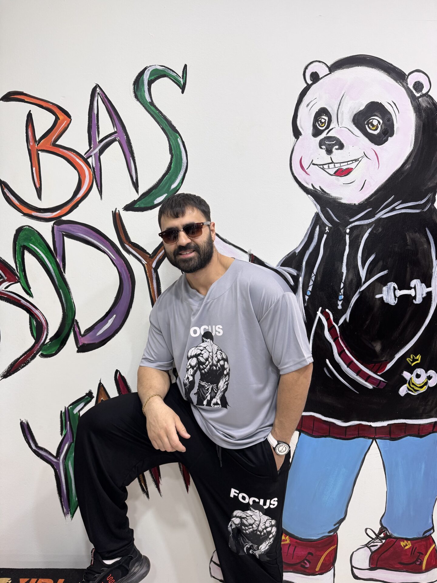 Gri Delikli Kumaş Focus Baskıı Relaxx Model Fitness Oversize Antrenman Tişörtü - Görsel 7