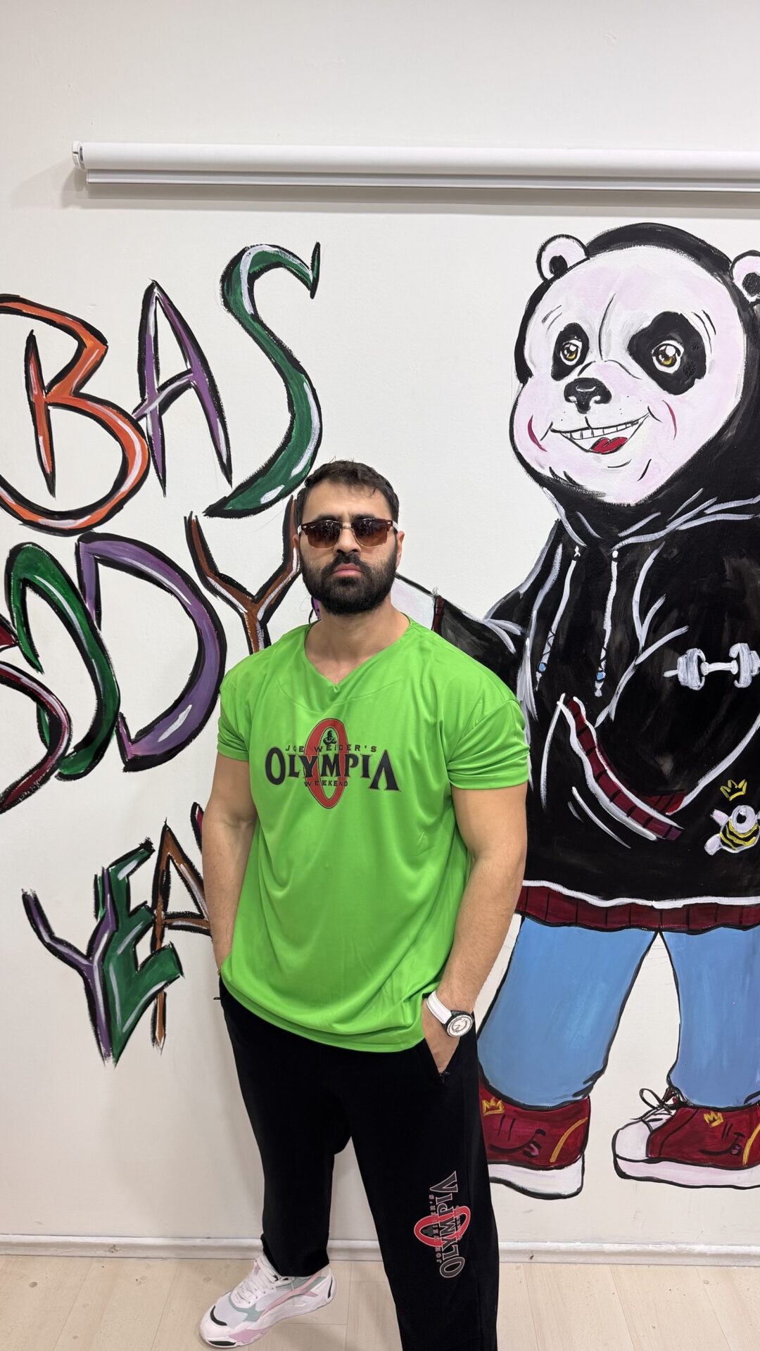 Özel Tasarım Kimsede Bulamayacağın Sırt Baskılı Olympia Yeşil Dar Kol Fitness Tişört - Görsel 3