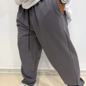 Füme Rengi 2 İplik Derin Cepli Eşofman Alt %100 Pamuk Yumuşak Doku Small-8xl bedenli