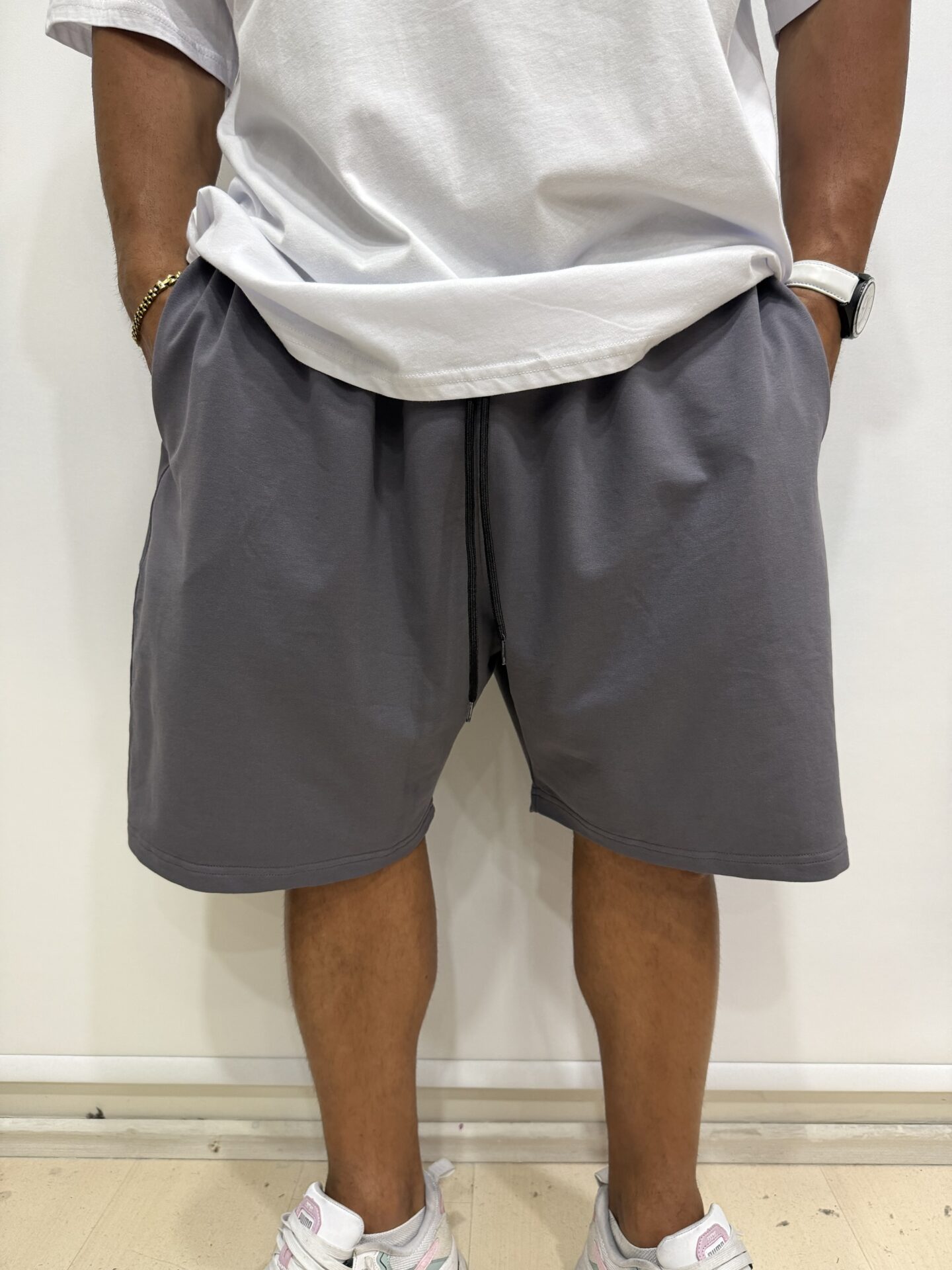 Füme Rengi Büyük Beden %100 Pamuk Basic Kapri - Görsel 3