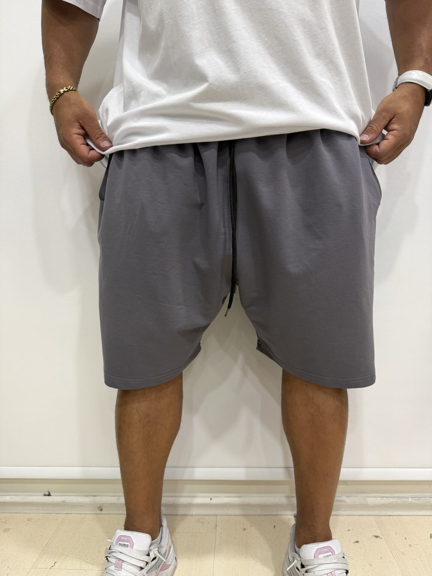 Füme Rengi Büyük Beden %100 Pamuk Basic Kapri - Görsel 6