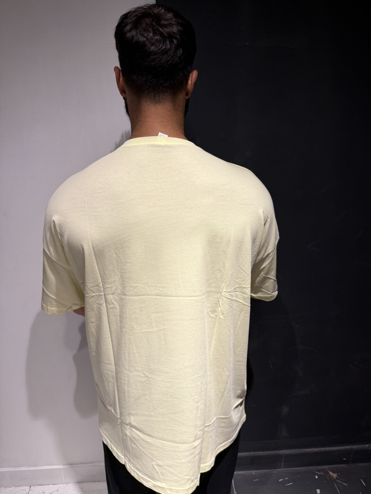 Sarı Bisiklet Yaka Büyük Beden %100 Pamuk Kısa Kol - Görsel 3