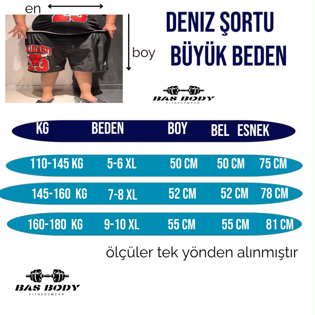 Siyah Büyük Beden Deniz Şortu Hafif Rahat Kumaş Bel Esnek Ve Lastikli - Görsel 5