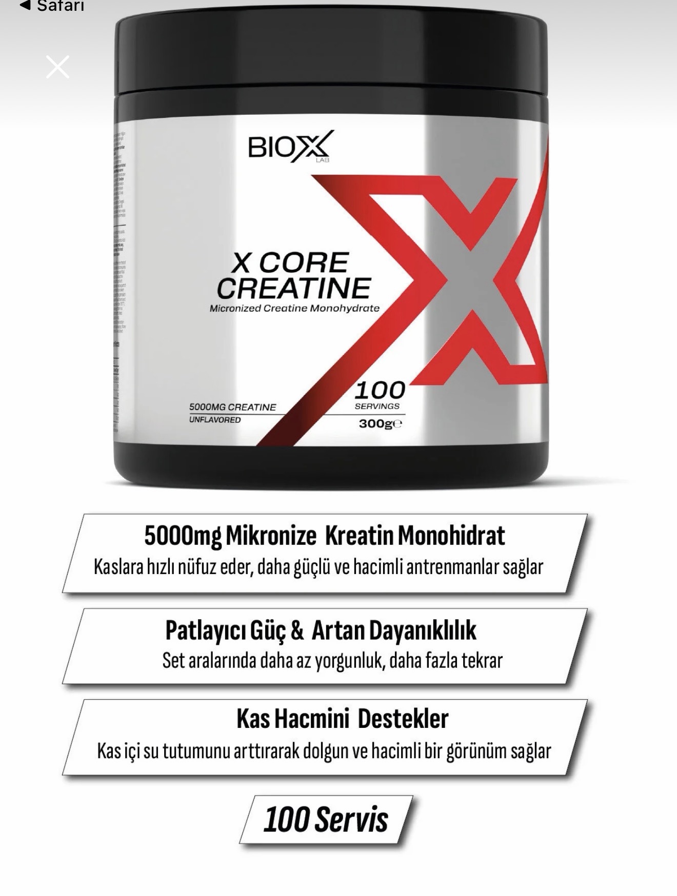 Bioxlab 100 Servis 300 gr Aromasız Micronized Monohydrate Creatin - Görsel 3