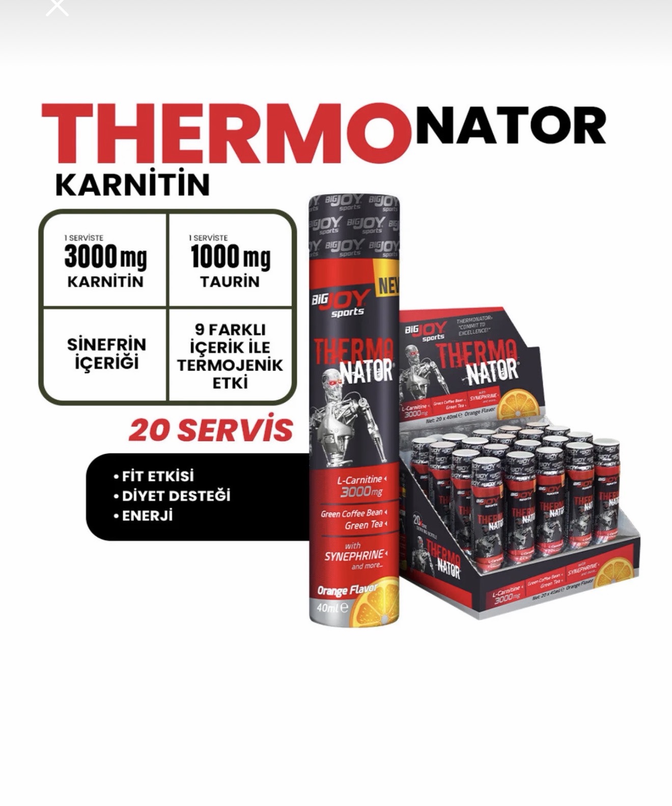 Terminator 20’liShot Yağ Yakıcı Fat Burner